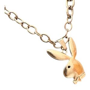 Retro Vintage Style Silver Plated Playboy Bunny Chain Necklace * FREE S/H *